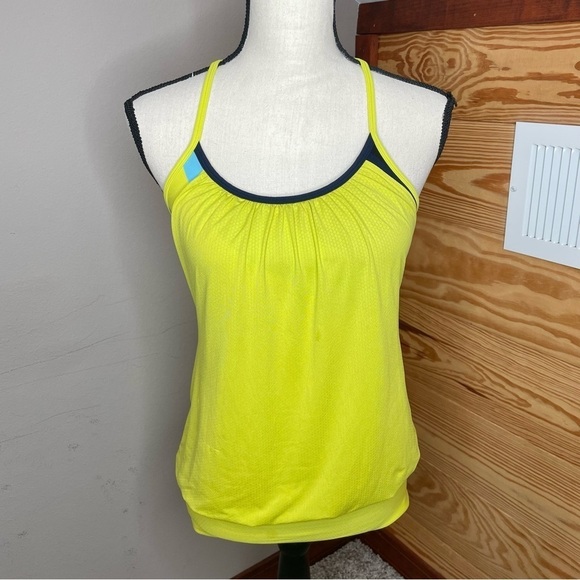 Lululemon No Limits Activewear Tank Top in Neon Pow Stripe Split Pea Inkwell - Picture 3 of 13